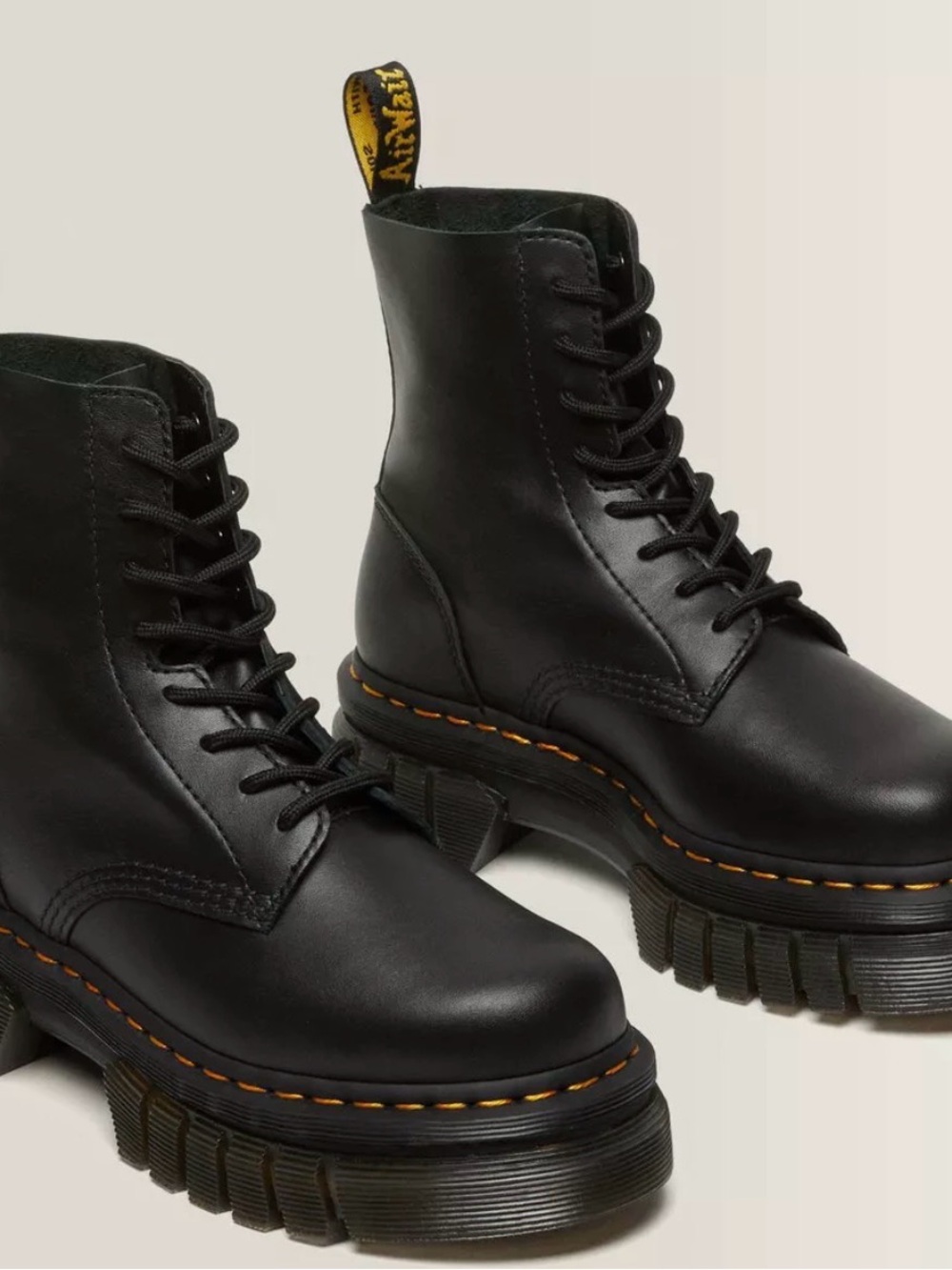 Dr. Martens Black Lace-Up Platform Combat Boots